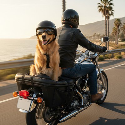 Casque moto pour chien